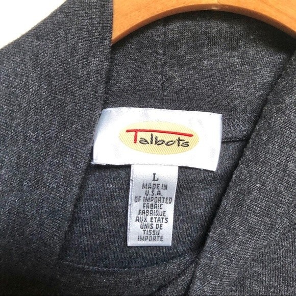 Talbots Grey Mock Neck Top Size Large - Picture 10 of 11